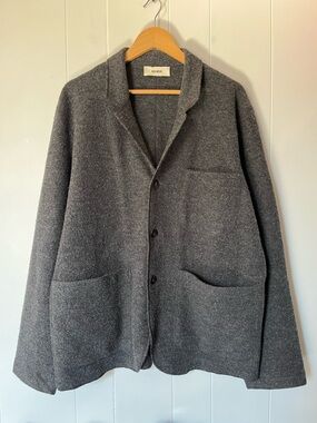 Buck Mason Felted Wool Chore Coat Grey Jacket Tailored BM16003 Merino Button